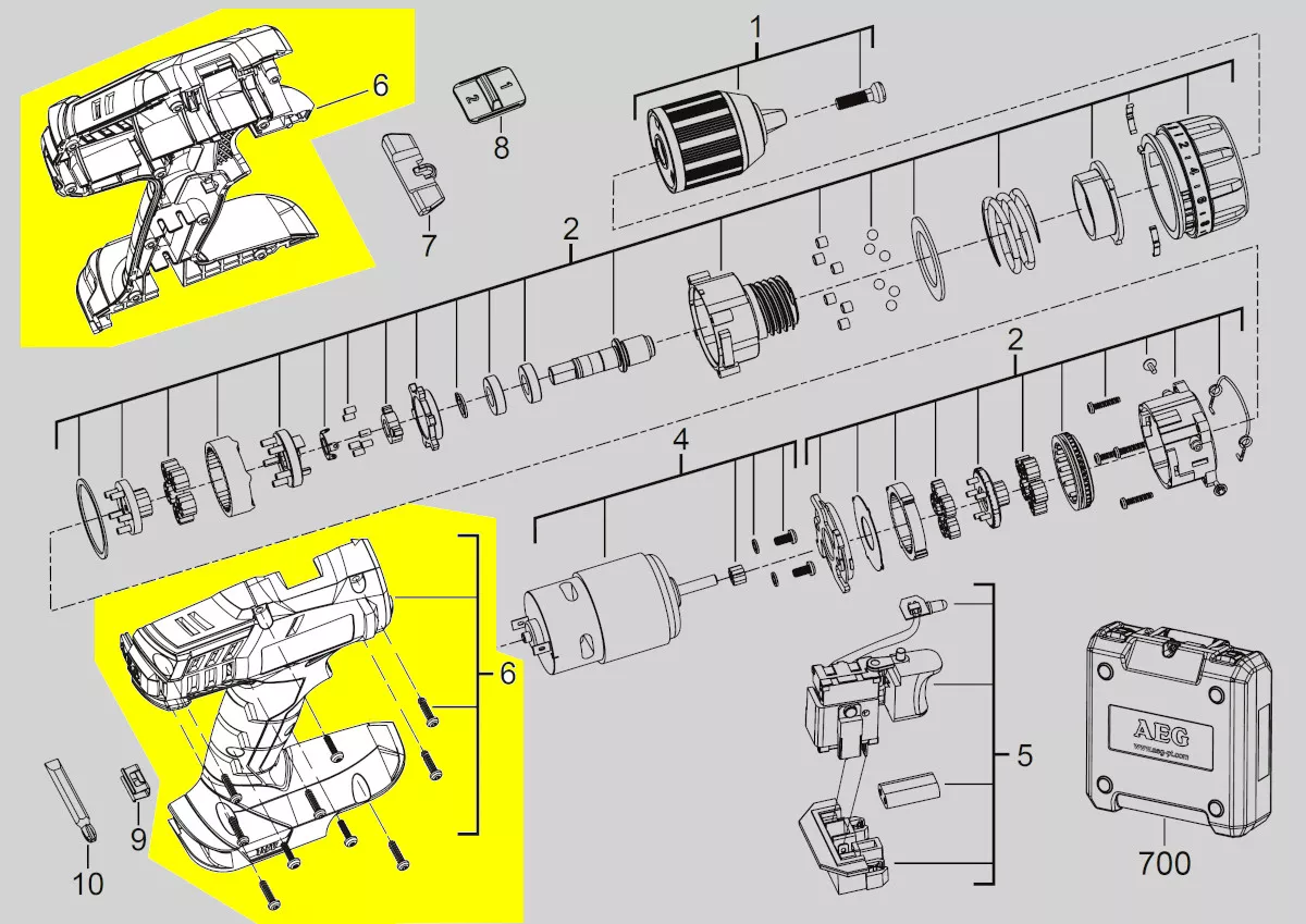 Boîtier coque réf. 4931435603 AEG